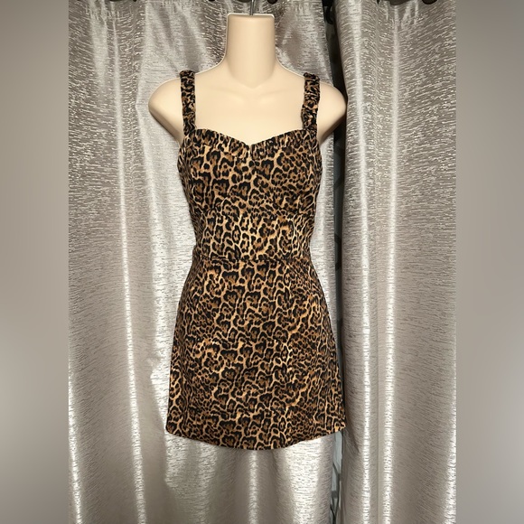 Zara Animal Print Fitted Mini Dress. - Picture 3 of 8